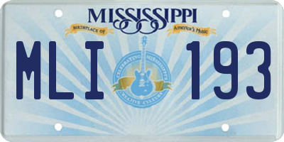 MS license plate MLI193