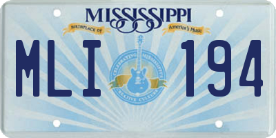 MS license plate MLI194