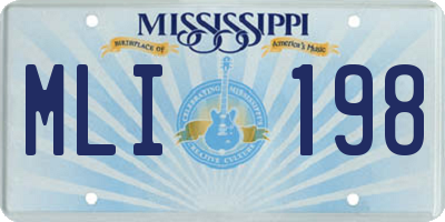 MS license plate MLI198