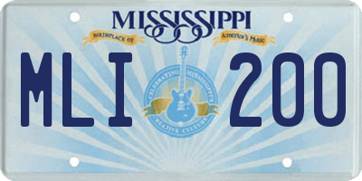 MS license plate MLI200
