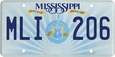 MS license plate MLI206