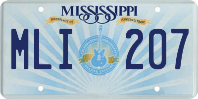 MS license plate MLI207