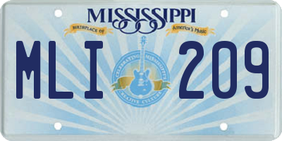 MS license plate MLI209