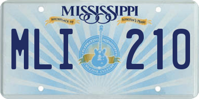MS license plate MLI210