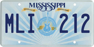 MS license plate MLI212