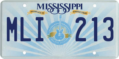 MS license plate MLI213