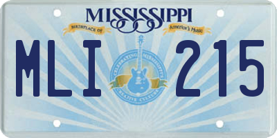 MS license plate MLI215