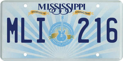 MS license plate MLI216