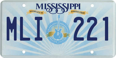 MS license plate MLI221