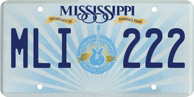 MS license plate MLI222