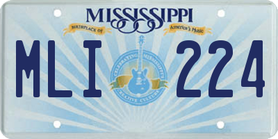 MS license plate MLI224