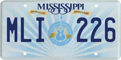 MS license plate MLI226