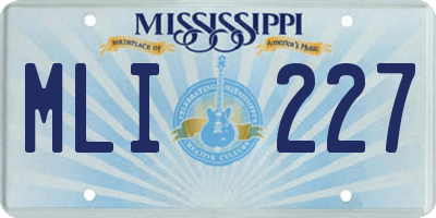 MS license plate MLI227
