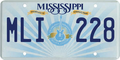 MS license plate MLI228