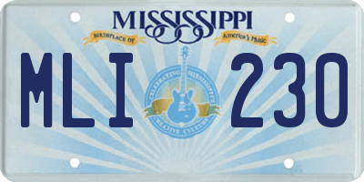 MS license plate MLI230