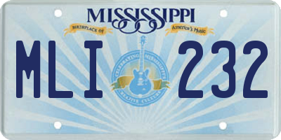 MS license plate MLI232
