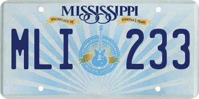 MS license plate MLI233