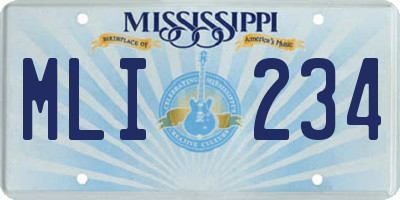 MS license plate MLI234