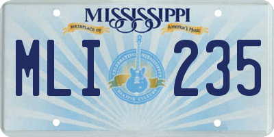 MS license plate MLI235