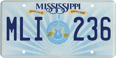 MS license plate MLI236