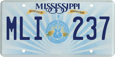 MS license plate MLI237