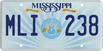 MS license plate MLI238