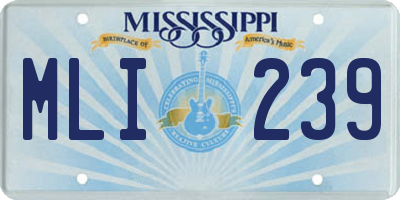 MS license plate MLI239