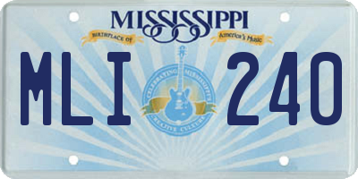 MS license plate MLI240