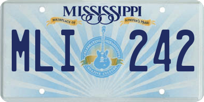 MS license plate MLI242