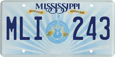 MS license plate MLI243