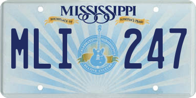 MS license plate MLI247