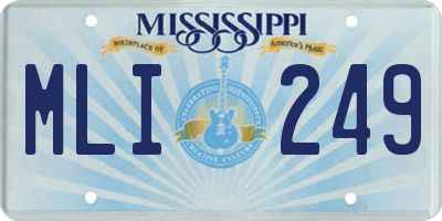 MS license plate MLI249