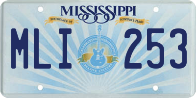 MS license plate MLI253