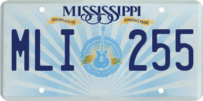 MS license plate MLI255