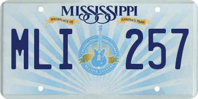 MS license plate MLI257