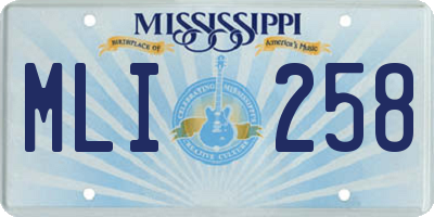 MS license plate MLI258