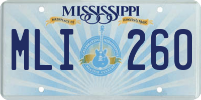 MS license plate MLI260