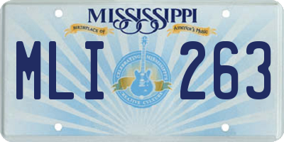 MS license plate MLI263