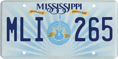 MS license plate MLI265