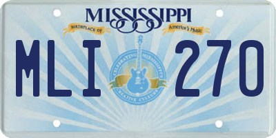 MS license plate MLI270
