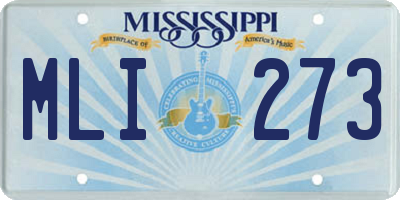 MS license plate MLI273