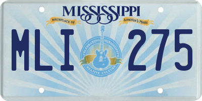 MS license plate MLI275