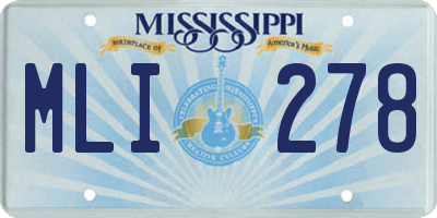 MS license plate MLI278
