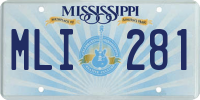 MS license plate MLI281