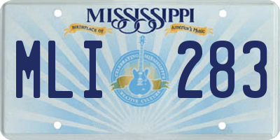 MS license plate MLI283