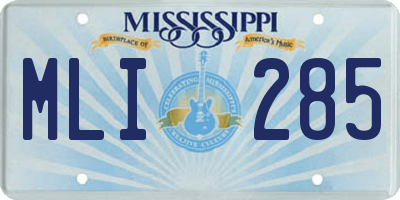 MS license plate MLI285