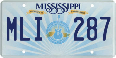 MS license plate MLI287