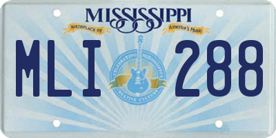 MS license plate MLI288