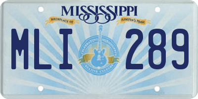 MS license plate MLI289