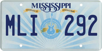 MS license plate MLI292